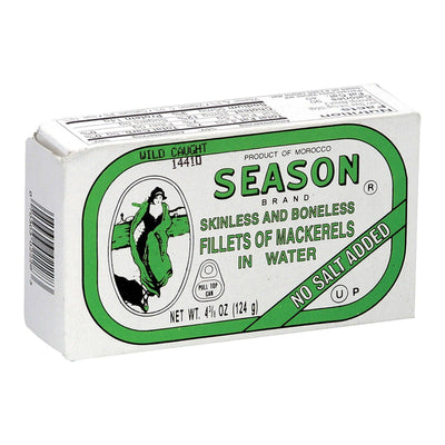 Season Brand Skinless And Boneless Mackerel Fillets In Water - No Salt Added - Case Of 12 - 4.375 Oz. - Orca Market