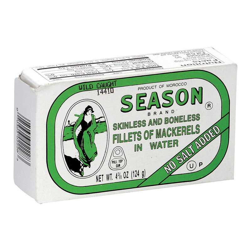 Season Brand Skinless And Boneless Mackerel Fillets In Water - No Salt Added - Case Of 12 - 4.375 Oz. - Orca Market