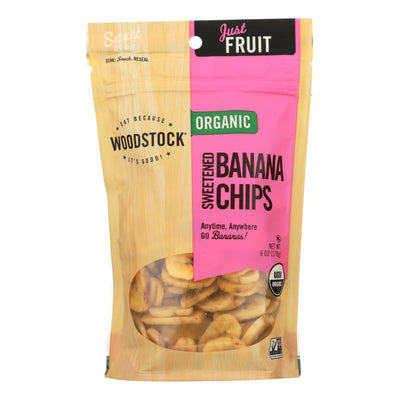 Woodstock Organic Sweetened Banana Chips - Case Of 8 - 6 Oz - Orca Market