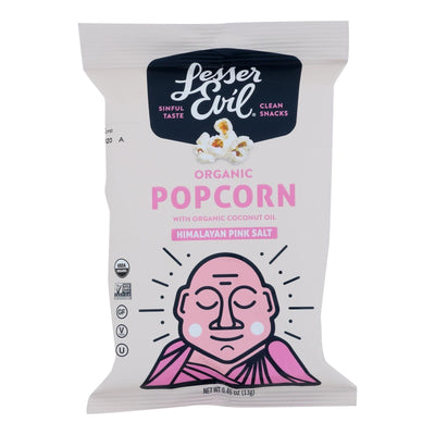 Lesser Evil Organic Air Popped Popcorn - Himalayan Pink - Case Of 12 - 8/.46 Oz - Orca Market