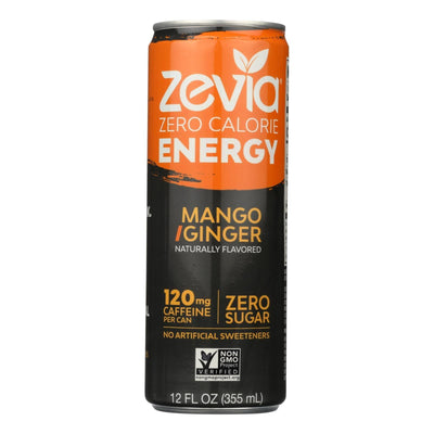 Zevia Zero Calorie Energy Drink - Mango/ginger - Case Of 12 - 12 Fl Oz - Orca Market