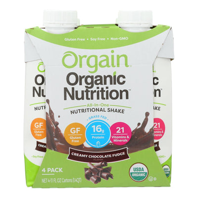 Orgain Organic Nutrition Shake - Chocolate Fudge - 11 Fl Oz - Case Of 12 - Orca Market