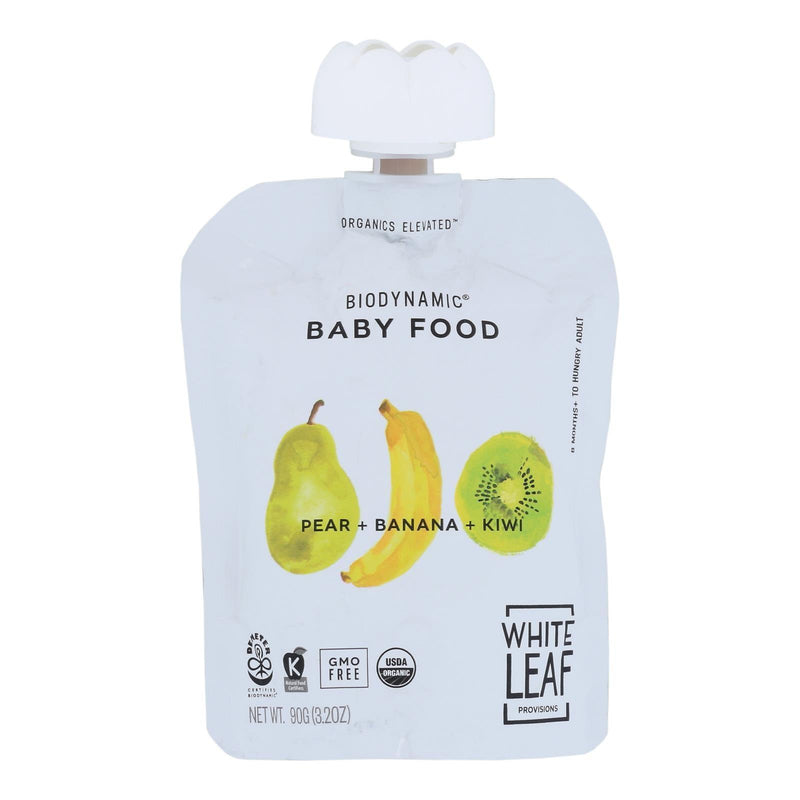 White Leaf Provisions - Baby Food Pear Ban Kiwi - Case Of 6 - 3.2 Oz - Orca Market