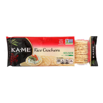 Ka'me Rice Crackers - Sesame - Case Of 12 - 3.5 Oz. - Orca Market