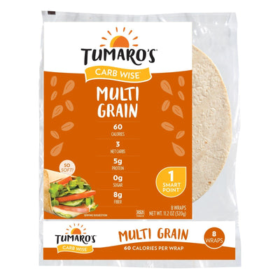 Tumaro's 8-inch Multi Grain Carb Wise Wraps - Case Of 6 - 8 Ct - Orca Market