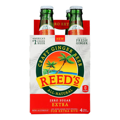 Reed's - Ginger Beer Extra 0 Sugar - Case Of 6 - 4/12 Fz - Orca Market