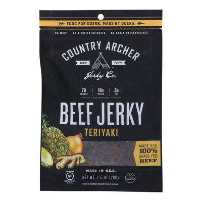 Country Archer - Jerky Beef Teriyaki - Case Of 12-2.5 Oz - Orca Market