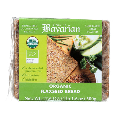 Genuine Bavarian Organic Bread - Flaxseed - Case Of 6 - 17.6 Oz. - Orca Market