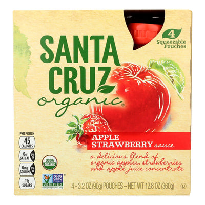 Santa Cruz Organic Apple Sauce - Strawberry - Case Of 6 - 3.2 Oz. - Orca Market