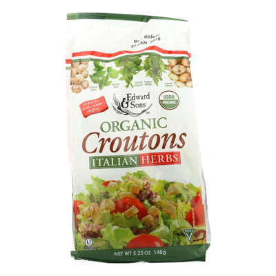 Edward And Sons Organic Croutons - Italian Herbs - Case Of 6 - 5.25 Oz. - Orca Market