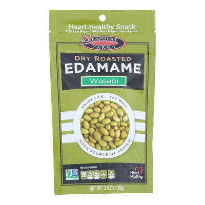 Seapoint Farms Dry Roasted Edamame - Spicy Wasabi - Case Of 12 - 3.5 Oz. - Orca Market