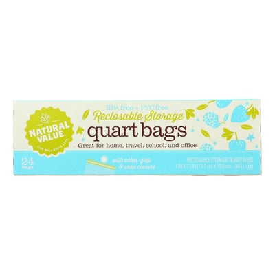 Natural Value - Storage Bags Qt Reclsable - Case Of 12 - 24 Ct - Orca Market