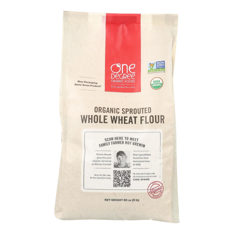 One Degree Organic Foods Whole Wheat Flour - Organic - Case Of 4 - 80 Oz. - Orca Market