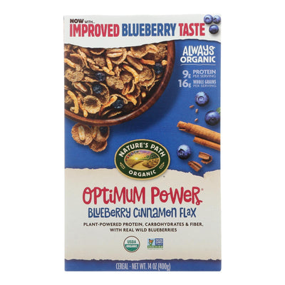 Nature's Path Organic Optimum Power Flax Cereal - Blueberry Cinnamon - Case Of 12 - 14 Oz. - Orca Market