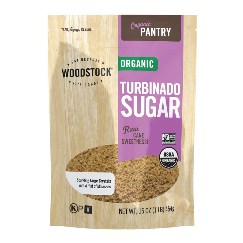 Woodstock Organic Turbinado Sugar - Case Of 12 - 16 Oz - Orca Market