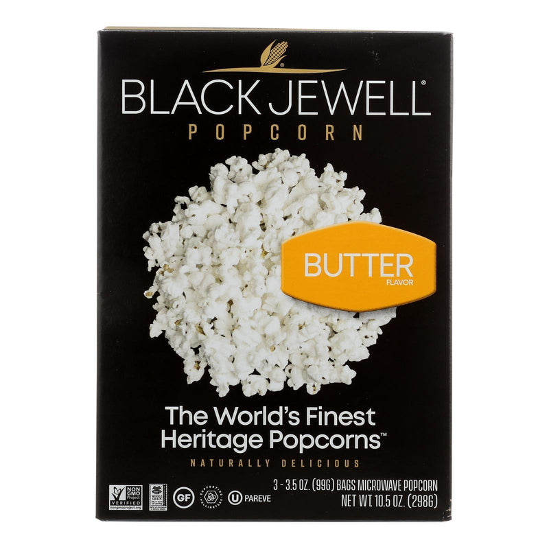 Black Jewell Microwave Popcorn - Butter - Case Of 6 - 3-3.5 Oz. Bags Each - 10.5 Oz. - Orca Market