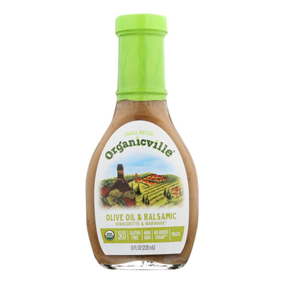 Organic Ville Organic Vinaigrette - Olive Oil And Balsamic - Case Of 6 - 8 Fl Oz. - Orca Market