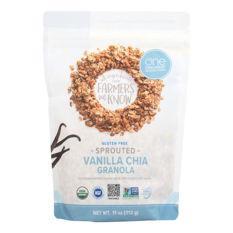 One Degree Organic Foods Sprouted Oat Granola - Vanilla Chia - Case Of 6 - 11 Oz. - Orca Market