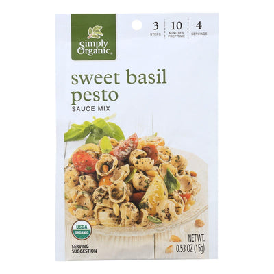 Simply Organic Sweet Basil Pesto Seasoning Mix - Case Of 12 - 0.53 Oz. - Orca Market