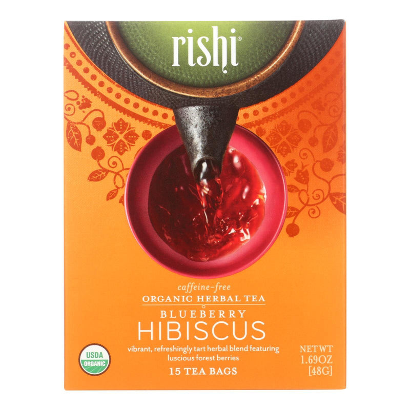 Rishi Organic Tea - Blueberry Hibiscus - Case Of 6 - 15 Bags - Orca Market