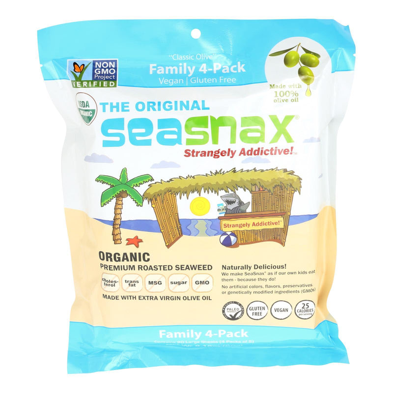 Seasnax Organic Premium Roasted Seaweed Snack - Original - Case Of 4 - 2.16 Oz. - Orca Market