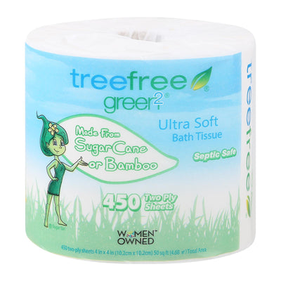 Green 2 - Bath Tissue 450 Sht 2ply - Case Of 24 - 1 Roll - Orca Market