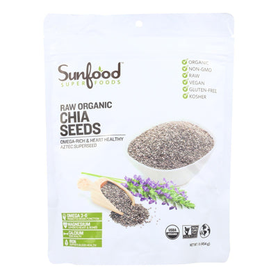 Sunfood Superfoods Raw Organic Chia Seeds - 1 Each - 1 Lb - Orca Market