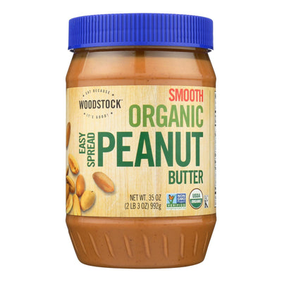 Woodstock Organic Smooth Easy Spread Peanut Butter - Case Of 12 - 35 Oz - Orca Market