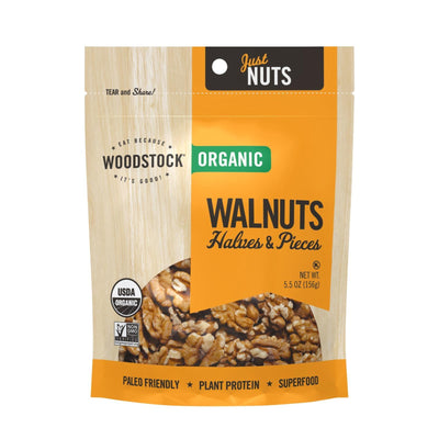 Woodstock Organic Walnuts Halves And Pieces - Case Of 8 - 5.5 Oz - Orca Market