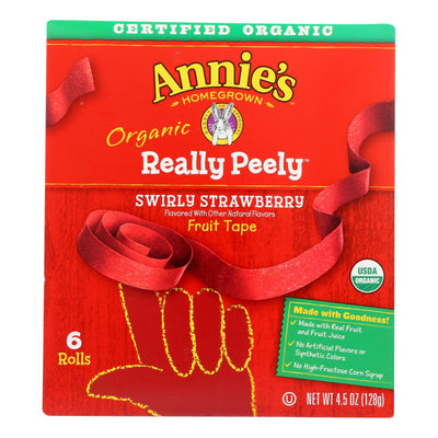 Annie's Homegrown - Really Peely Fruit Tape - Swirly Strawberry - Case Of 8 - 4.5 Oz. - Orca Market