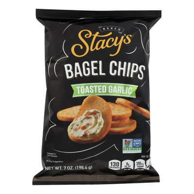 Stacy's Pita Chips Bagel Chips - Toastd Garlic - Case Of 12 - 7 Oz - Orca Market