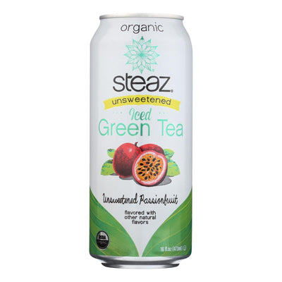 Steaz Unsweetened Green Tea - Passion Fruit - Case Of 12 - 16 Fl Oz. - Orca Market