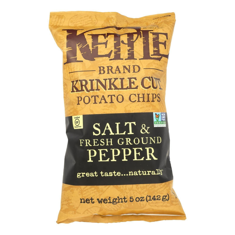 Kettle Brand Potato Chips - Salt And Pepper - Case Of 15 - 5 Oz. - Orca Market