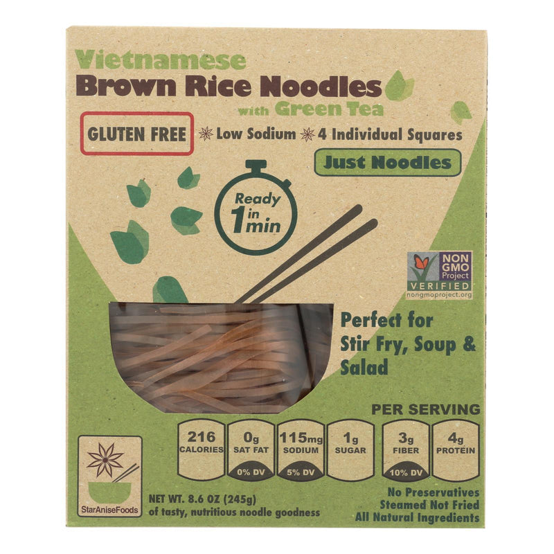 Star Anise Foods Noodles - Brown Rice - Vietnamese - With Organic Green Tea - 8.6 Oz - Case Of 6 - Orca Market