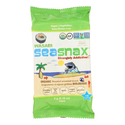 Seasnax Premium Roasted Seaweed Snacks - Wasabi - Case Of 24 - 0.18 Oz. - Orca Market