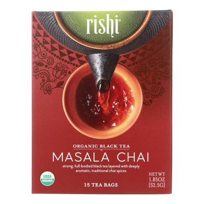 Rishi Organic Tea - Masala Chai - Case Of 6 - 15 Bags - Orca Market