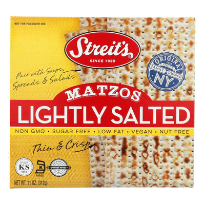 Streit's Matzos - Lightly Salted - Case Of 12 - 11 Oz. - Orca Market