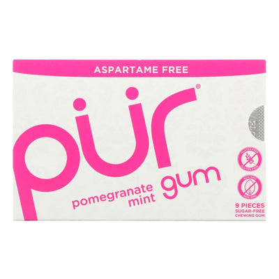 Pur Gum - Pomegranate Mint - Aspartame Free - 9 Pieces - 12.6 G - Case Of 12 - Orca Market