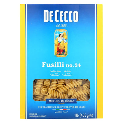 De Cecco Pasta - Pasta - Fusilli - Case Of 12 - 16 Oz - Orca Market