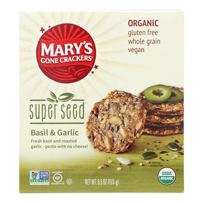 Mary's Gone Crackers Super Seed - Basil$ Garlic - Case Of 6 - 5.5 Oz. - Orca Market