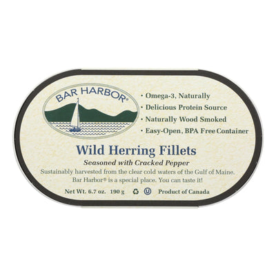 Bar Harbor - Wild Herring Fillets - Cracked Pepper - Case Of 12 - 6.7 Oz. - Orca Market