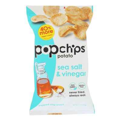 Popchips Potato Chip - Sea Salt - Vinegar - Case Of 12 - 5 Oz - Orca Market