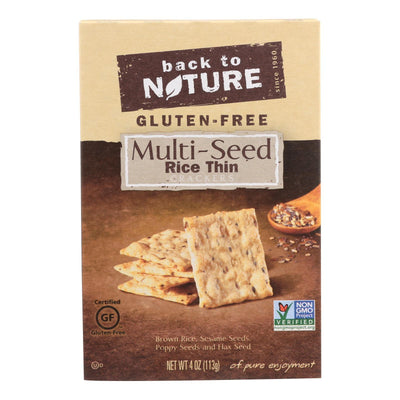 Back To Nature Multi Seed Rice Thin Crackers - Brown Rice Sesame Seeds Poppy Seeds And Flax Seed - Case Of 12 - 4 Oz. - Orca Market