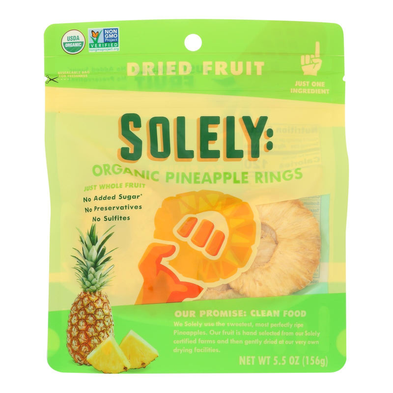 Solely - Dried Fruit Organic Pineapple Rings - Case Of 6-5.5 Oz - Orca Market