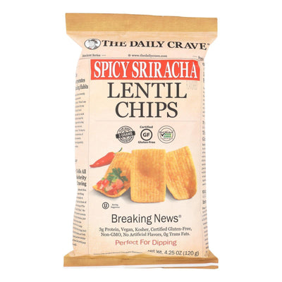 The Daily Crave Spicy Sriracha Lentil Chips - Case Of 8 - 4.25 Oz - Orca Market