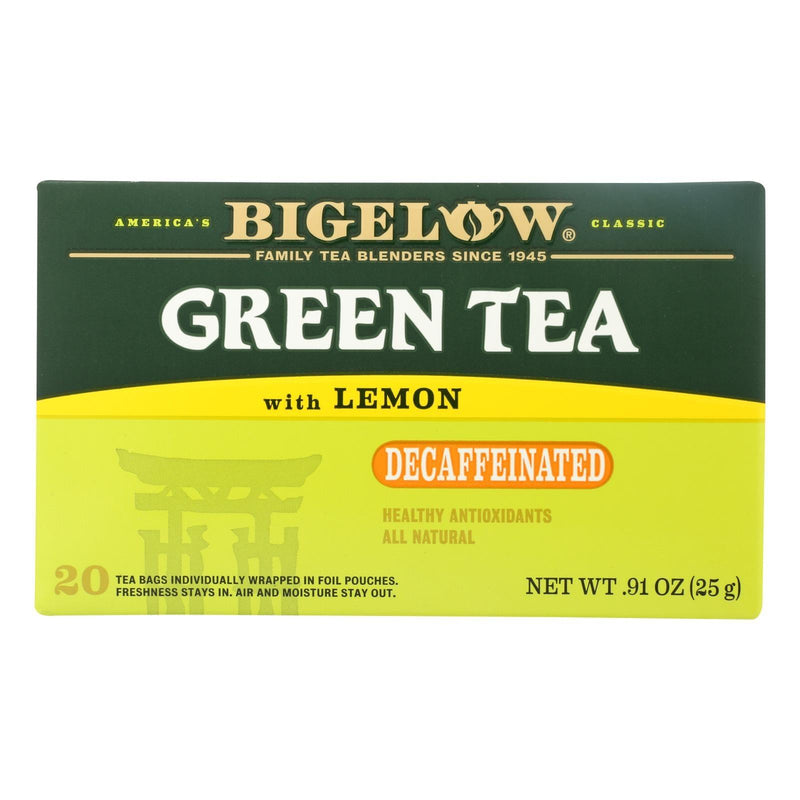 Bigelow Tea Decaffeinated Tea - Green Tea With Lemon - Case Of 6 - 20 Bag - Orca Market