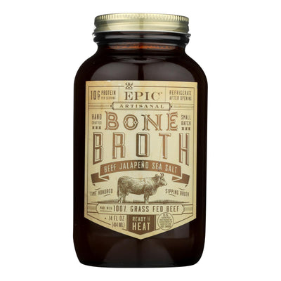 Epic Bone Broth-beef-jalapeno Sea Salt - Case Of 6 - 14 Fz - Orca Market