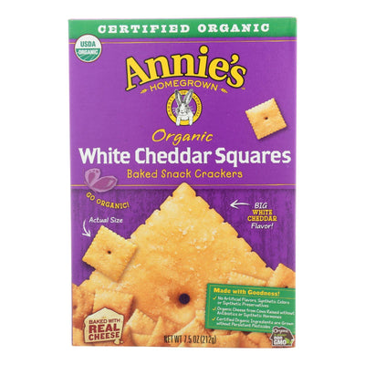 Annie's Homegrown Cheddar Squares White Cheddar Squares - Case Of 12 - 7.5 Oz - Orca Market