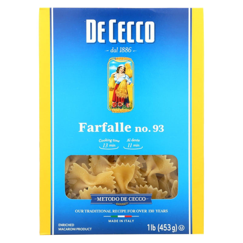 De Cecco Pasta - Pasta - Farfalle - Bowties - Case Of 12 - 16 Oz - Orca Market