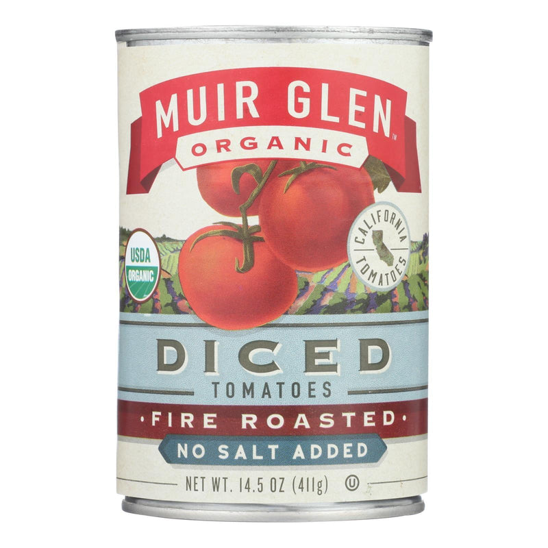 Muir Glen Diced Fire Roasted Tomato No Salt - Tomato - Case Of 12 - 14.5 Oz. - Orca Market